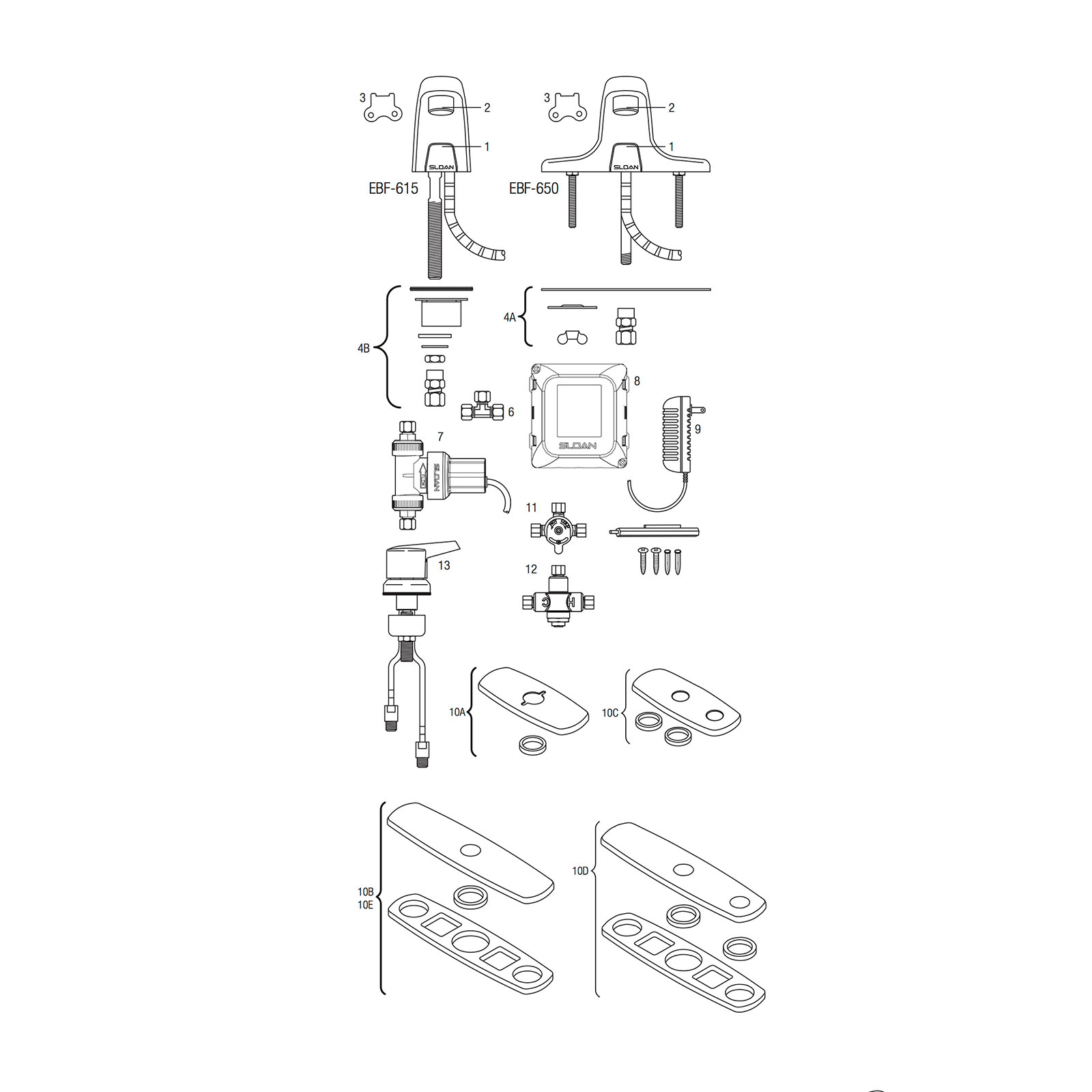 Line Drawing for EBF-615 / EBF-650 (Prior to 2019)